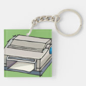 ドットマトリックスプリンタのキーチェーン キーホルダー (裏面)