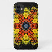 ドットマンダラフラワーイエローオレンジとブルー Case-Mate iPhoneケース (裏面)