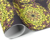 ドットマンダラフラワーイエローパープルとブラック ラッピングペーパー (ロールコーナー)