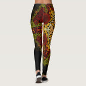 ドットマンダラフラワーイエローレッドとブラック レギンス (裏面)