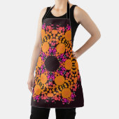 ドットマンダラフラワーオレンジとピンク エプロン (インサイチュ)