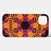 ドットマンダラフラワーオレンジとピンク Case-Mate iPhoneケース (裏面 (横))