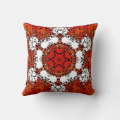 ドットマンダラフラワーオレンジ白と赤 クッション (裏面)