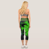 ドットマンダラフラワーグリーンとブラック カプリレギンス (裏面)