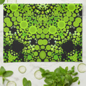 ドットマンダラフラワーグリーン キッチンタオル (折り畳み)