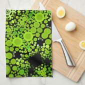 ドットマンダラフラワーグリーン キッチンタオル (四つ折り)