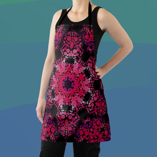 ドットマンダラフラワーピンクと紫 エプロン