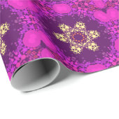 ドットマンダラフラワーピンクと黄色 ラッピングペーパー (ロールコーナー)