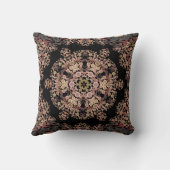 ドットマンダラフラワーブラウンとグレー クッション (裏面)