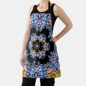 ドットマンダラフラワーブルーとイエロー エプロン (インサイチュ)
