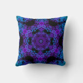 ドットマンダラフラワーブルーとパープル クッション (裏面)