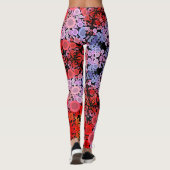 ドットマンダラフラワーブルー赤とピンク レギンス (裏面)