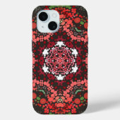 ドットマンダラレッド緑と白 Case-Mate iPhoneケース (裏面)