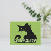ドットマ与えアドバイス怒猫ことわざ ポストカード (スタンド正面)