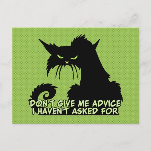 ドットマ与えアドバイス怒猫ことわざ ポストカード (正面)