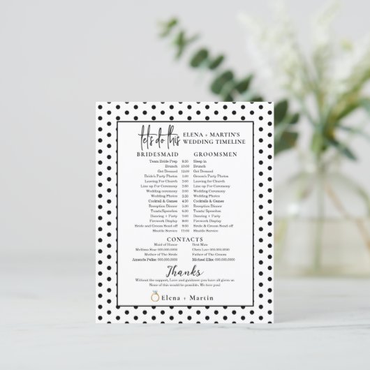 ドットミニマルスクリプト文字結婚式の日のタイムライン (スタンド正面)