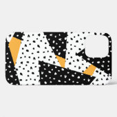 ドットミニマルパッチワーク:白黒黄 Case-Mate iPhoneケース (裏面 (横))