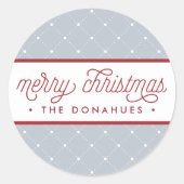 ドットメリー単位 |パーソナライズされた休日 ラウンドシール (正面)