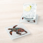 ドットモザイクカメ ガラスコースター (アングル)