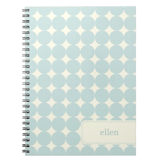 ドットモダンパーソナライズされたノート – ソフトブルー ノートブック (正面)