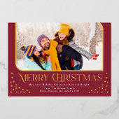 ドットモダンフォイルのクリスマスフォトカード 箔招待状 (正面)