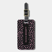 ドットモダンブラックピンク ラゲッジタグ (正面縦)