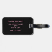 ドットモダンブラックピンク ラゲッジタグ (裏面横)