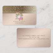 ドットモダン紙吹雪フローラ裁縫マシンキャット 名刺 (正面/裏面)