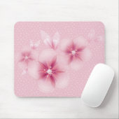ドット上のピンクの桜 マウスパッド (マウス)