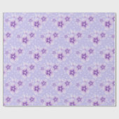ドット上の紫の花 ラッピングペーパー (フラット)