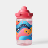 ドット付きの明るいカラフル抽象芸術型枠 ウォーターボトル (背面)