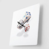 ドット付きトスカラフルドサイコロ スクエア壁時計 (傾斜)