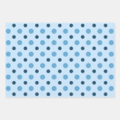 ドット付きブルース3組み合わせセット ラッピングペーパーシート (正面)