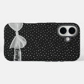 ドット付きホワイトボウiPhone / iPadケース Case-Mate iPhoneケース (裏面 (横))