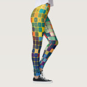 ドット付き小さなカラフルの正方形のグリッド レギンス (右)