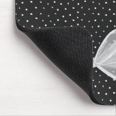 ドット付き白い弓とリボン マウスパッド (コーナー)