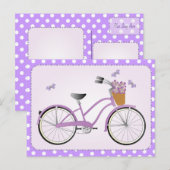ドット付き紫色の自転車 ポストカード (正面/裏面)