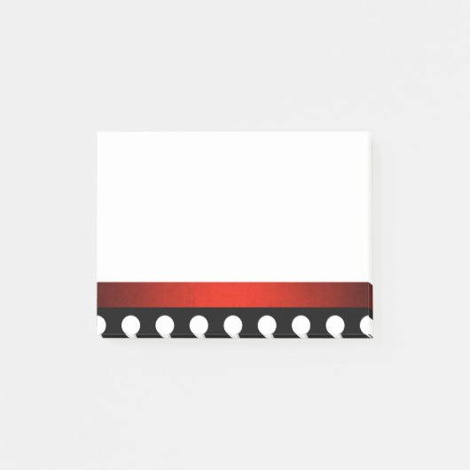 ドット付き赤縁どいPost-it®ノート ポストイット (正面)