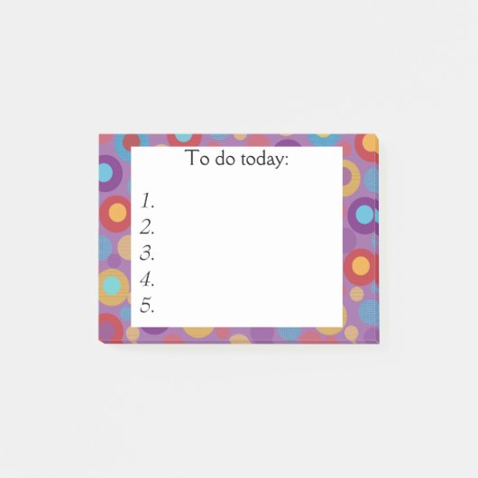 ドット付カラフルき紫色のノートを投稿 ポストイット (正面)