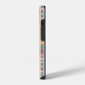 ドット入りパステルカラーの格子柄 iPhoneケース (左側面)