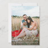 ドット写真付きのエレガントな新年のスクリプト シーズンカード (正面)