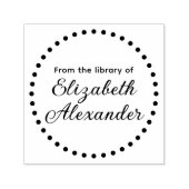 ドット囲み丸枠 「〇〇の蔵書から」 本の名前 セルフインキングスタンプ (デザイン)