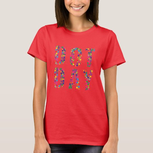ドット国際的カラフル Tシャツ (正面)