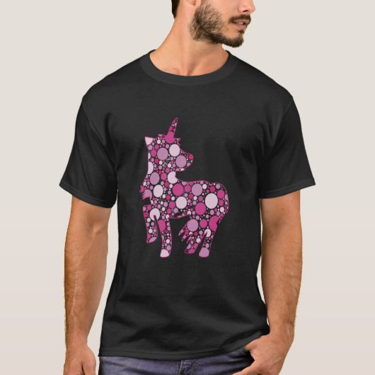 ドット女の子とユニコーン Tシャツ (正面)