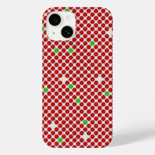 ドット対角線グラフィックパターン赤い白い緑 Case-Mate iPhone 14ケース