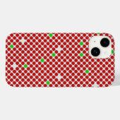 ドット対角線グラフィックパターン赤い白い緑 Case-Mate iPhoneケース (裏面 (横))