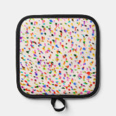 ドット抽象芸術カラフルパターン 鍋敷き (正面)