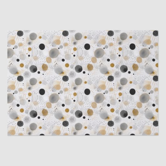 ドット抽象芸術水彩幾何学模様 薄葉紙 (正面)