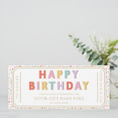 ドット数々のハッピーバースデーギフト券カード 招待状 (スタンド正面)