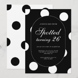 ドット柄が可愛い26歳の誕生日パーティー 招待状